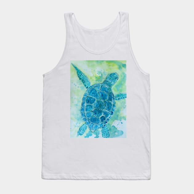 Blue Sea Turtle Tank Top by ZeichenbloQ